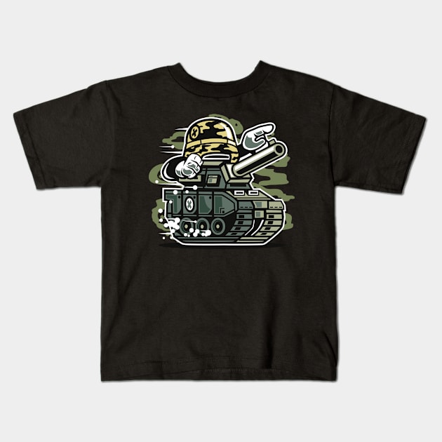 War tank Kids T-Shirt by PaunLiviu